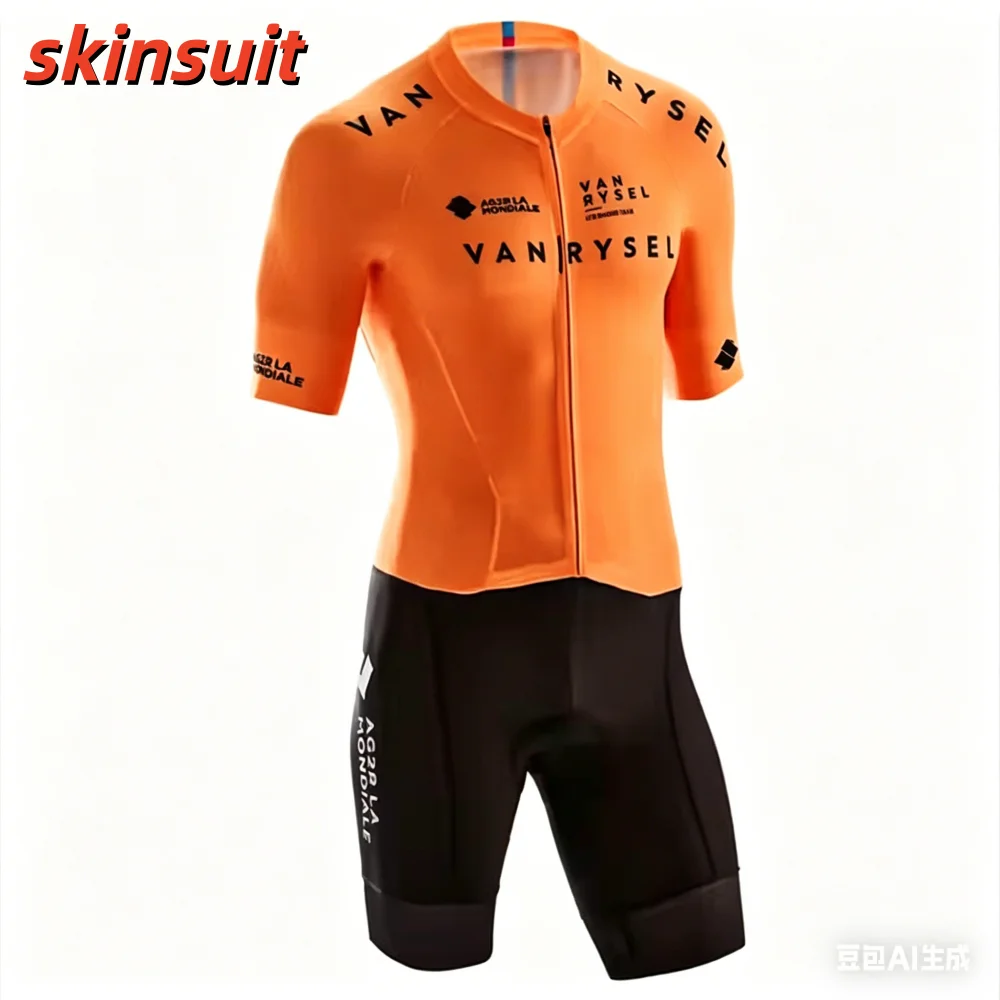 

Мужской велосипедный комбинезон для триатлона с коротким рукавом, дышащий, летний, для бега, велоспорта, UPF50+