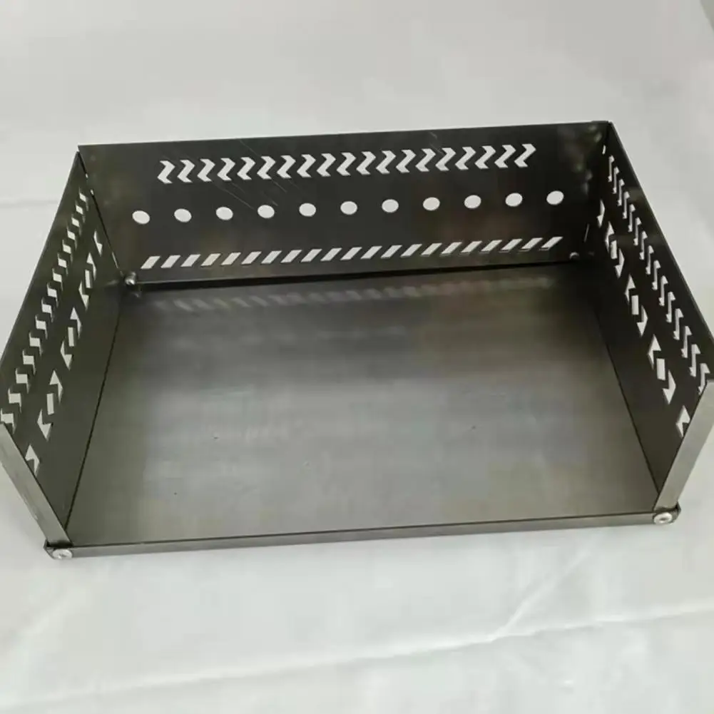 حامل حجر موقد خارجي قابل للطي ، سلة خشبية محمولة مقاومة للحرارة للتخييم ، سلة حريق فحم للشواء للنزهات