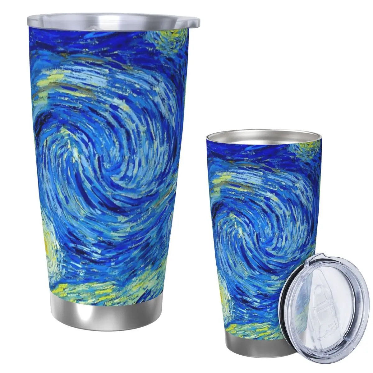 

Стакан Starry Night By Van Gogh из нержавеющей стали, кружки с вакуумной изоляцией, термохолодные соломинки для бутылок с крышкой, 20 унций