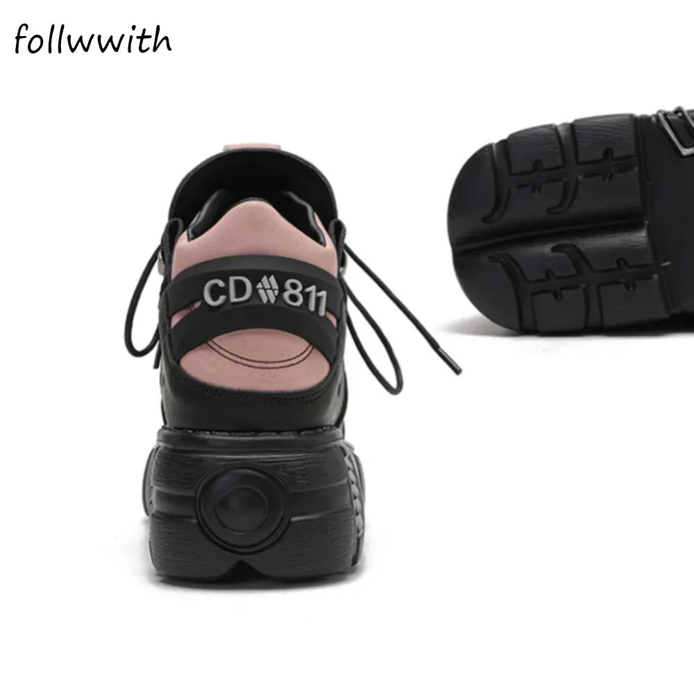 รองเท้าลำลองหัวเข็มขัดโลหะสีชมพูผสมสีรองเท้าส้นตึกหัวมนขนาด5ซม. รองเท้าแฟชั่นใหม่ล่าสุดสำหรับ2024ฤดูใบไม้ผลิและใบไม้ร่วง