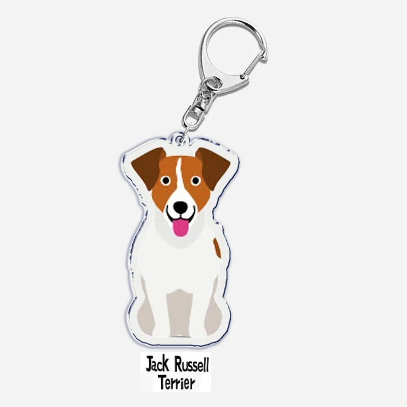 Dog Beagle Bulldog Papillon Dachshund Key Chain Keychains Ring for Accessories Bag Pendant Keyring Jewelry Pet Souvenir Pet Gift