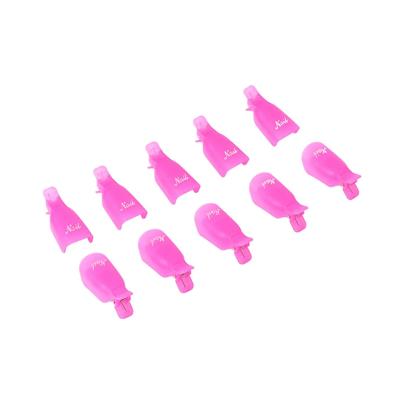 10pcs Nail Acrylic Removal Clip for Remove UV LED Gel Polish Purple Pink Manicure Tools Nail Supplies for Professionals
