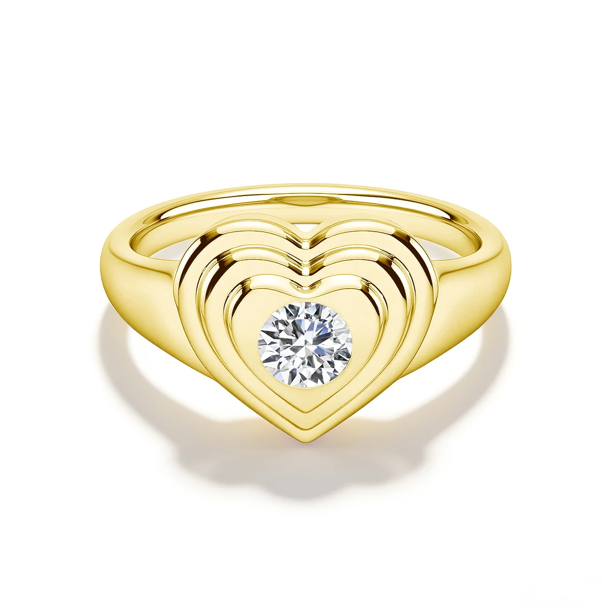 

18K Gold Color Heart Moissanite Rings for Women 925 Sterling Silver Moissanite Engagement Jewelry Girlfriend Valentines Gift