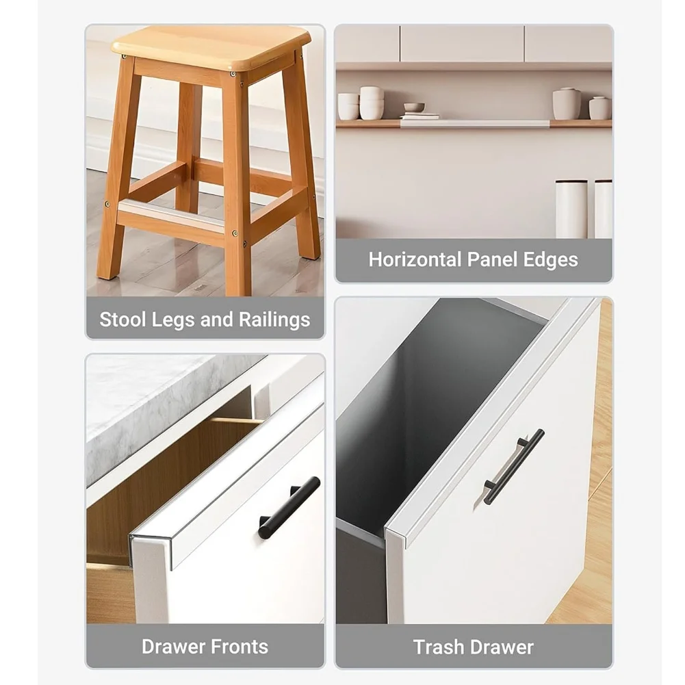 Cabinet Door for Edge Protectors 4 Pack Sturdy PVC Guards with Soft Groove Inside for Secure Fit and Protection From Daily Wear