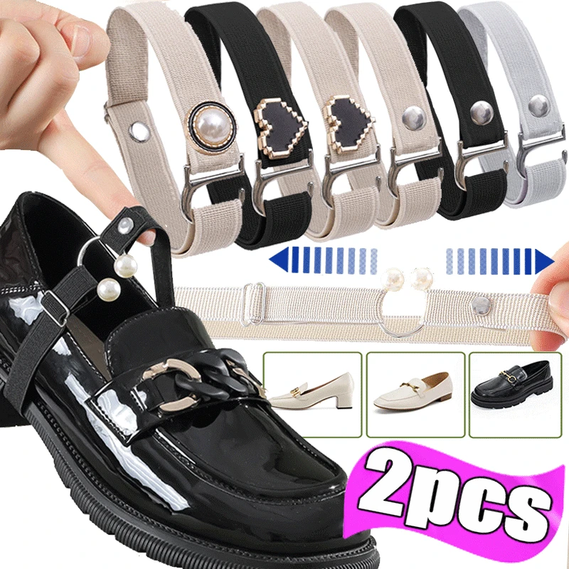 Elastic Bands Shoes Straps Women Pearl Loafers Fasten Lace Strings for Holding Loose Wear Ankle Shoe Flats Heels Bundle Straps