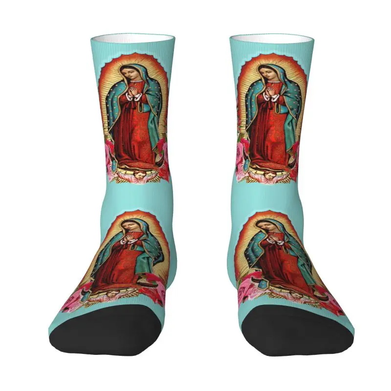 Virgin Mary Of Guadalupe calzini da uomo Unisex Fun Mexico Catholic Saint primavera estate autunno inverno Dress Socks