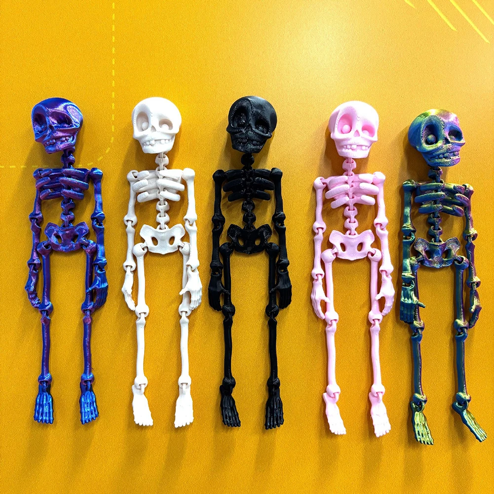ثلاثية الأبعاد مطبوعة Hallowmas الإبداعية البسيطة الإنسان الهيكل العظمي مغناطيس الثلاجة متعة Poseable القوطي الهيكل العظمي مغناطيس الثلاجة هالوين الديكور