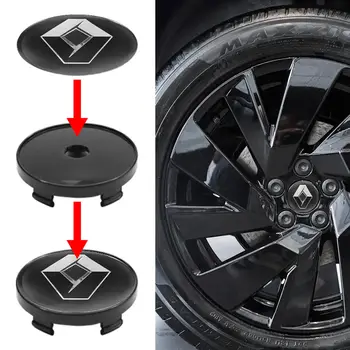 4ks 60mm logo Dacia auto kryty náboje kola samolepky pro Renault Austral Kadjar Megane Captur Arkana kryty ráfků autodoplňky 12 nejlepší prodej Krytka středu kola pro Renault - №1