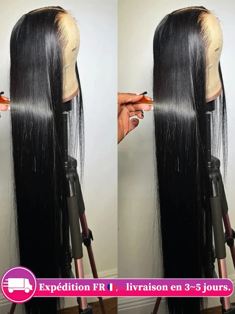 30 32 Inch Brazilian Bone Straight 13x4 13x6 Transparent Lace Front Human Hair Wigs 360 Lace Frontal Wig 4X4 Lace Closure Wig