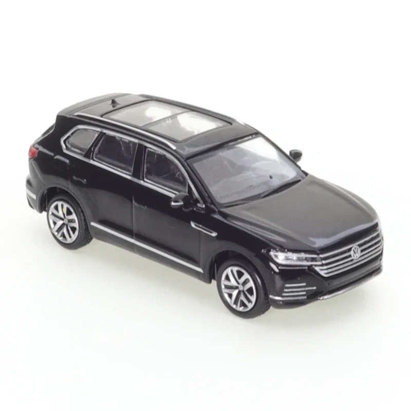 JKM 1/64 Volkswagen Touareg SUV czarno-biały niebieski samochód zabawki ze stopu odlewany Metal pojazdów mechanicznych Model prezent świąteczny dla dzieci zabawki dla chłopców