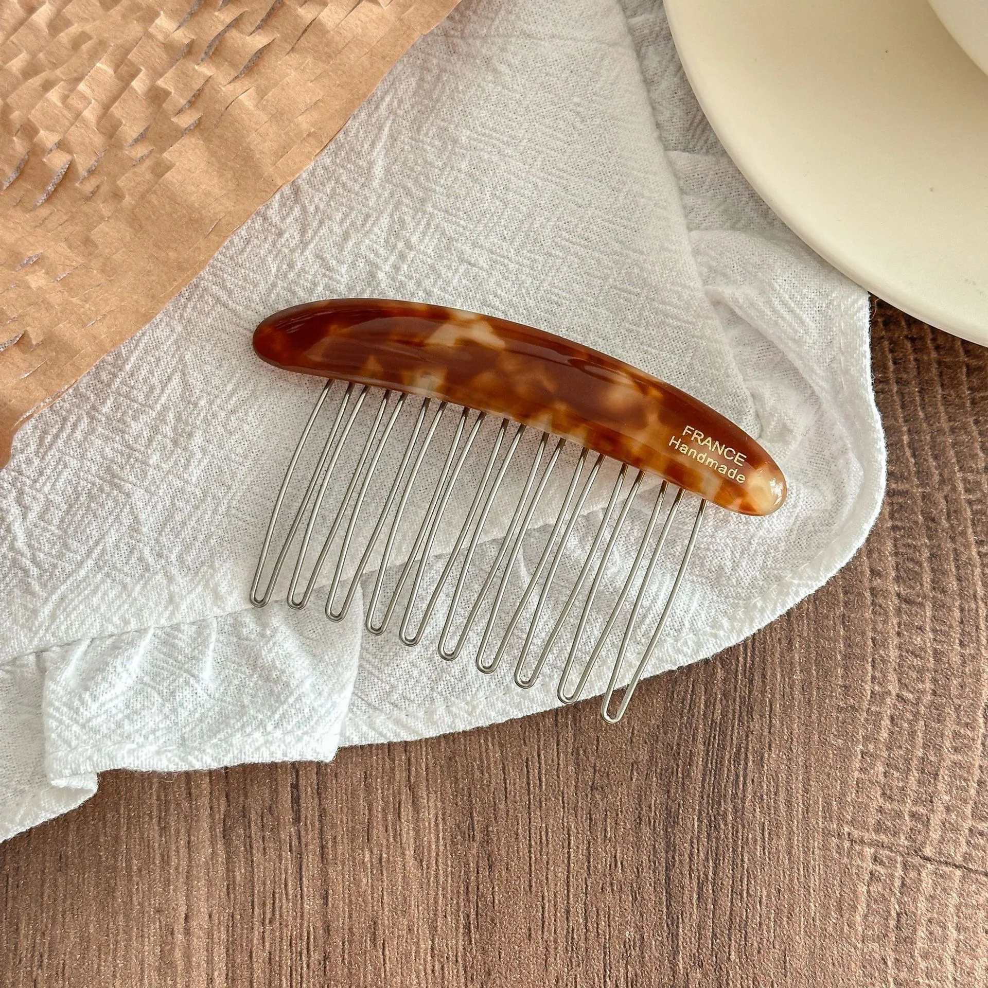 1 Stück koreanischer minimalistischer Haarkamm für die Stirnfransen, luxuriöser und modischer Stil, elegante Retro-Haarspange, seitliche Haarspange – Detail 4