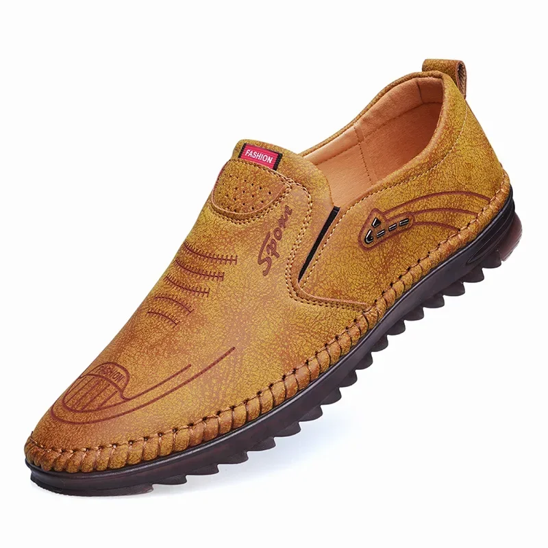 Chaussures en cuir faites à la main pour hommes, baskets décontractées, mocassins d\'affaires, chaussures d\'outillage, design confortable