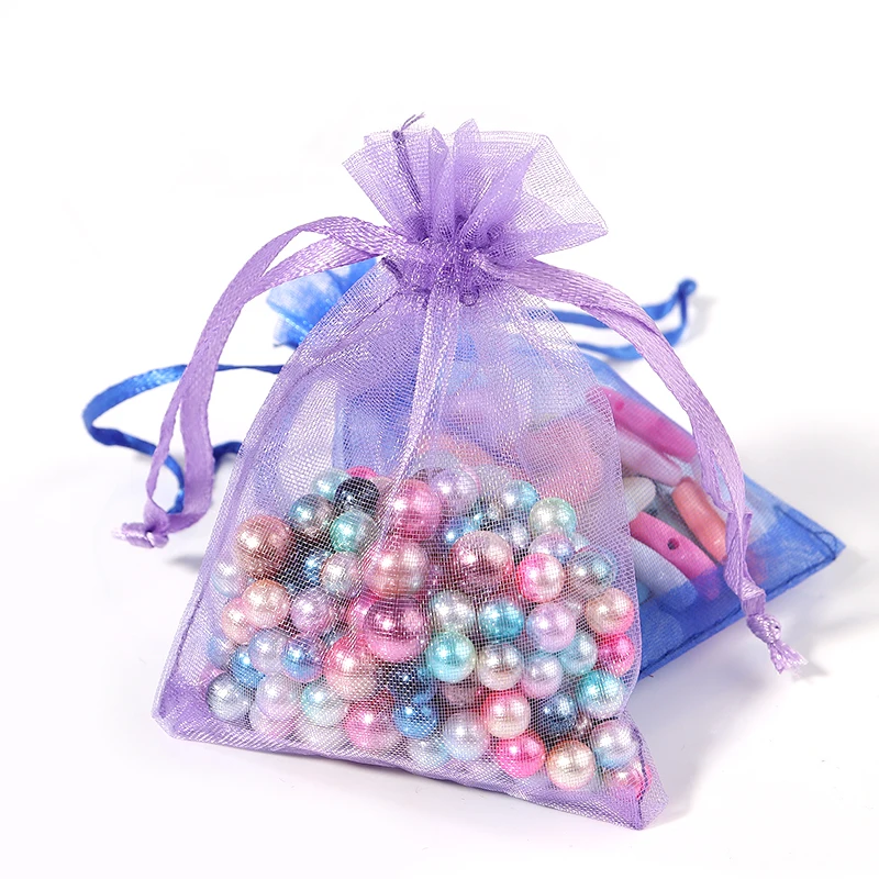 10/20/50Pcs Organza Gift Bag Multicolor Drawstring Pouches For Candy Jewelry Bag Packing Wedding Gift Bags Organza Bag