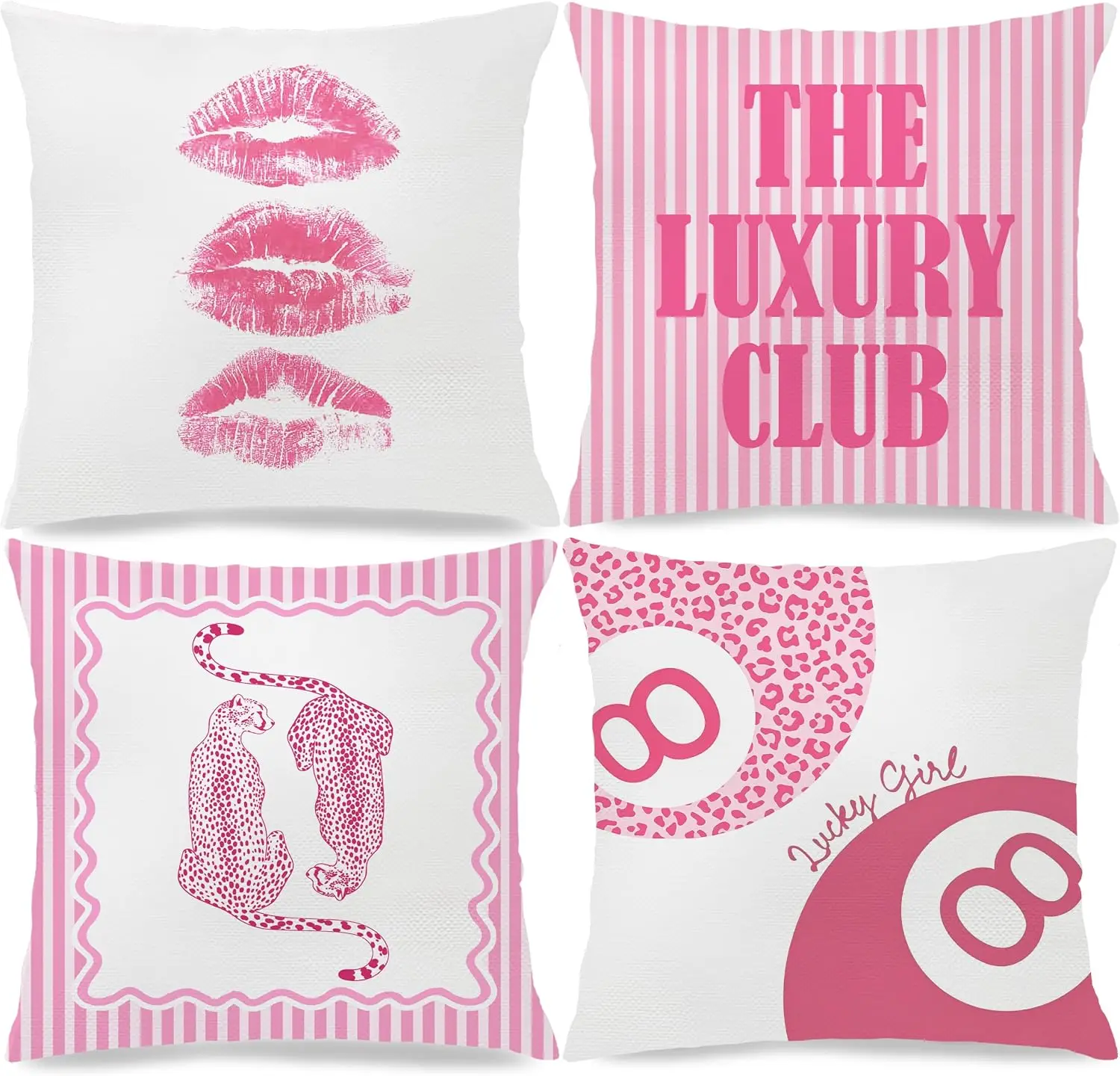 Trendy Aesthetic Glam Pillowcase Cushion Cover Leopard Lips Luxury Throw Pillow Decor for Bedroom Home Fashion Gift