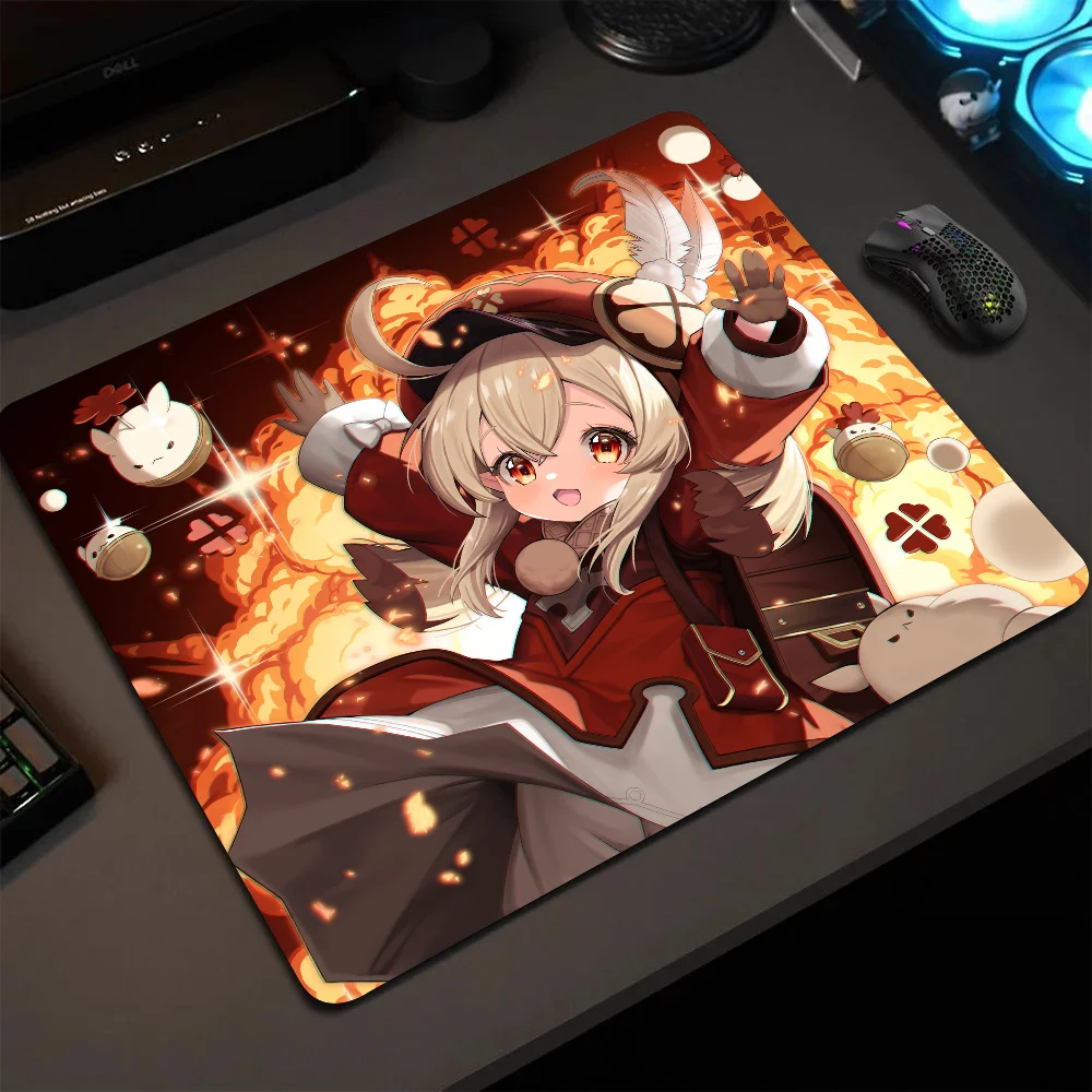 

Klee Genshin Impact Mousepad Small LockEdge Mouse Pad For Gamers Computer Desk Pad Rectangular Anti-slip Rubber