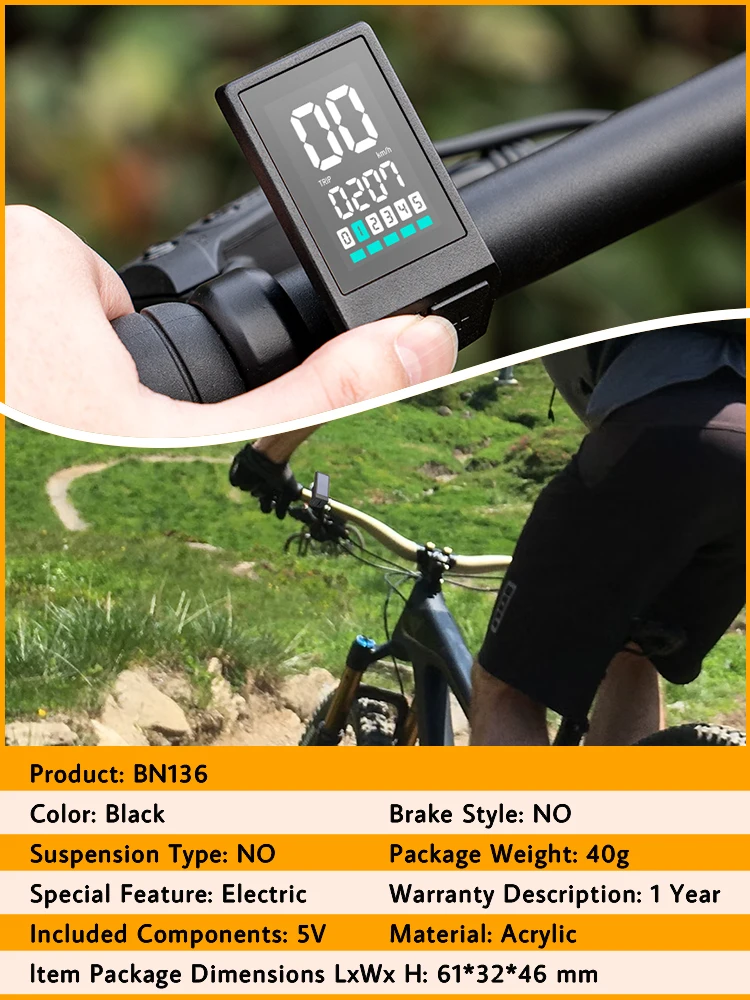 Elektrofahrrad LCD Display BN136 für Bafang Mid Drive Motor BBS01 BBS02B BBSHD Conversion Mid Motor – Detail 1