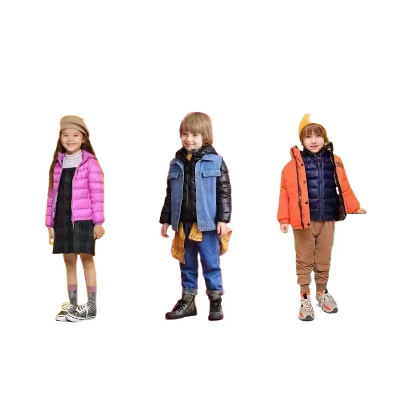 

Пальто, пуховики, верхняя одежда, детская универсальная одежда, новые детские легкие зимние куртки для мальчиков и девочек среднего размера для детей