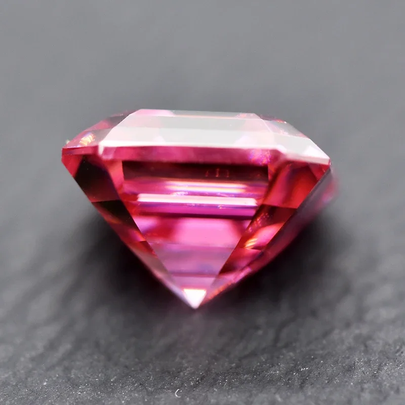 Moissanite Stone Asscher Cut Pink Color Advanced Jewelry Material Pass Diamond Tester for jewel making with GRA Certificate