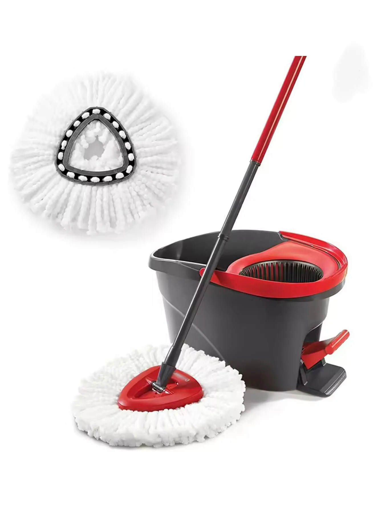 Easy Wring and Clean Floor Mop Turbo Microfibre 2in1 Replacement Refill Mop Head Accessory Home Cleaning Tools Mop
