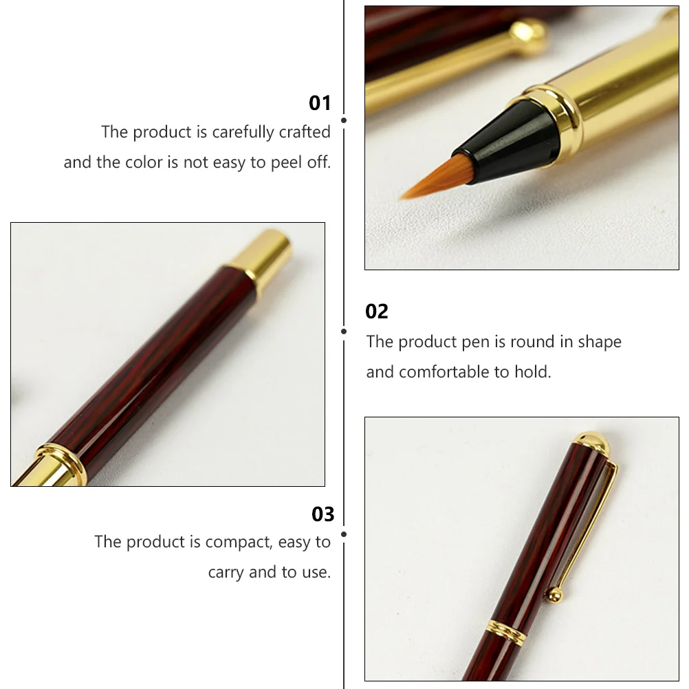 

Fountain Pen Brush Refillable Ink Calligraphy Pen Metal Body For Painting Sketching Student Writing Stationery Portable Art Tool