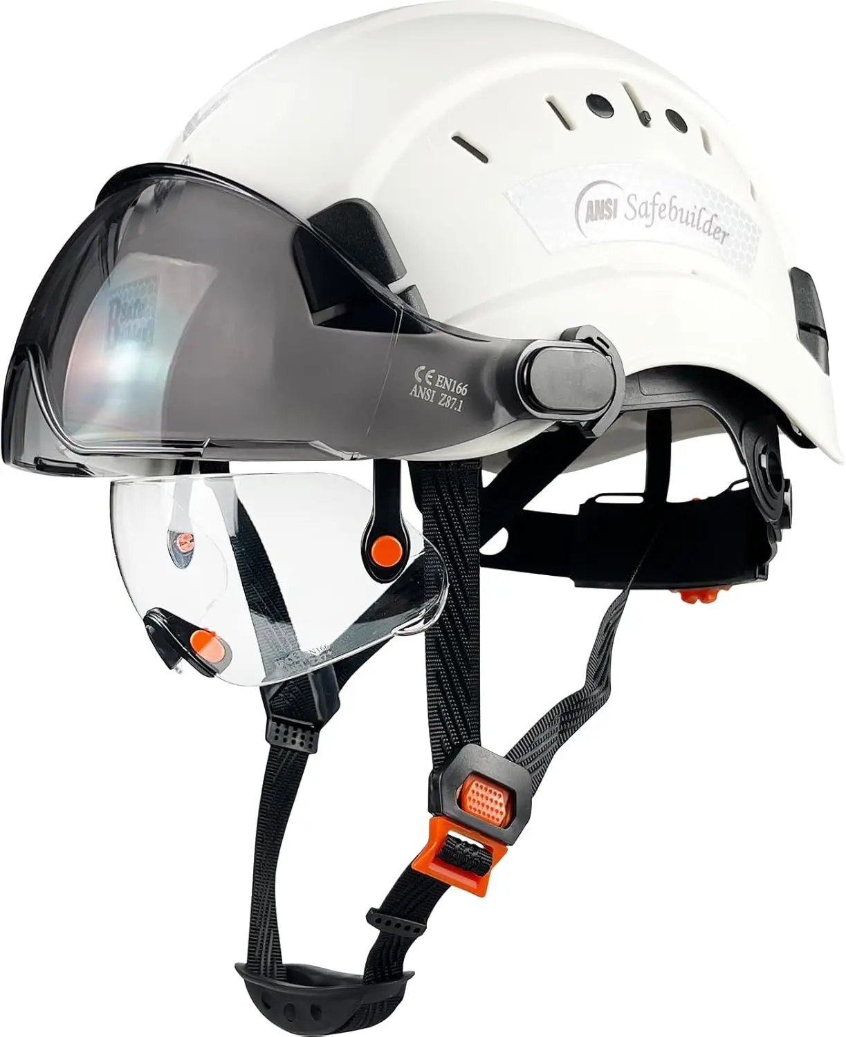 

Adjustable Ventilation Hard Hat with Visor, ANSI/ISEA Z89.1 Certified for Construction Safety Head Protection
