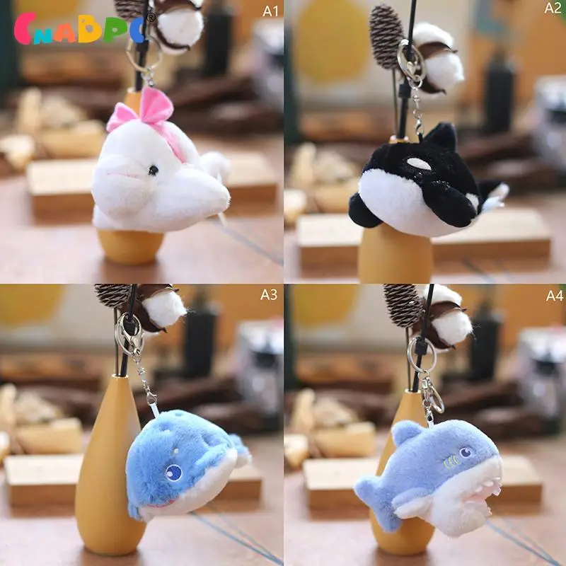 

1Pc 12cm Key Car Chain Stuffed Dolphin Killer Whale Octopus Shark Pendant Plush Toys Animal Children For Girls Friend