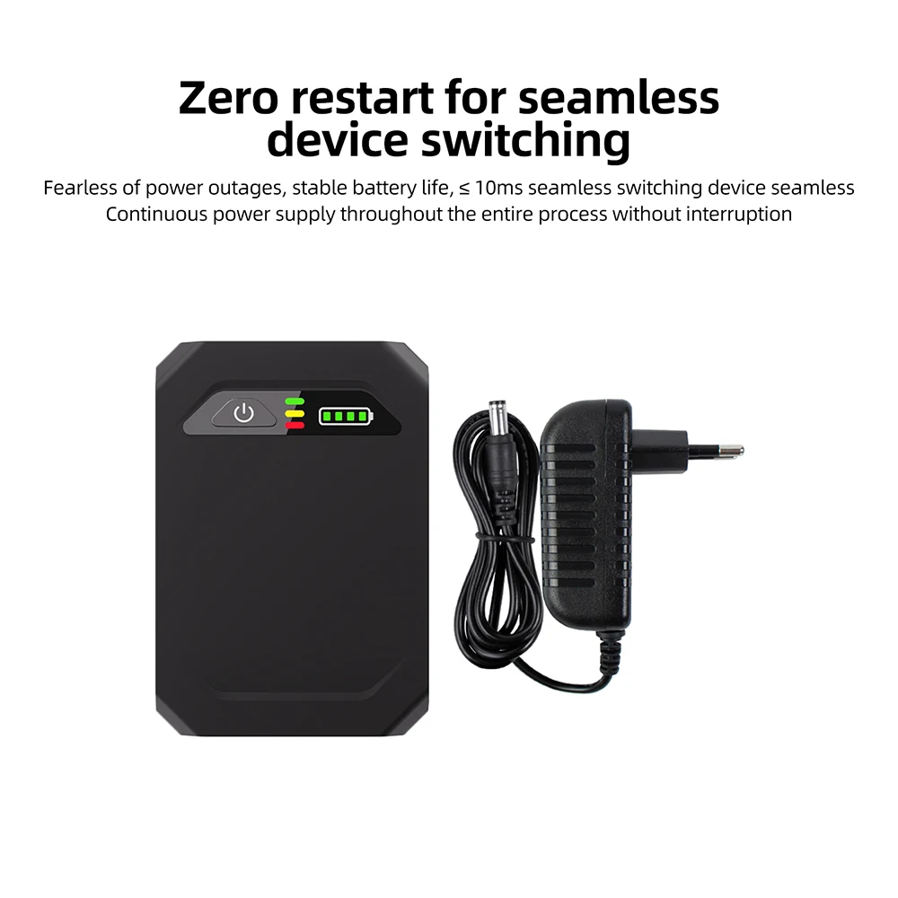 10400mAh UPS Backup Power 18650 Detachable Portable UPS Uninterruptible Power Supply For WiFi Router DC12V9V5V (Without Battery)
