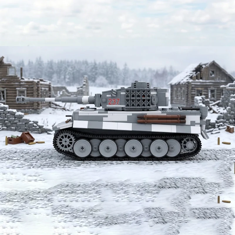 

qwert 237 Military Heavy Tank Model MOC Building Bricks War Equipment Modular Technology Gifts Holiday Assemble Children Toys