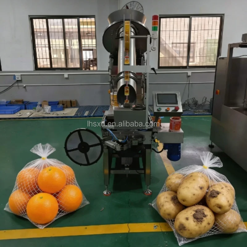 2026 Hot Selling-High Quality  Automatic Net Bag Packaging Machine for Vegetables/Fruits/Nuts with Labeling & Buckling Function