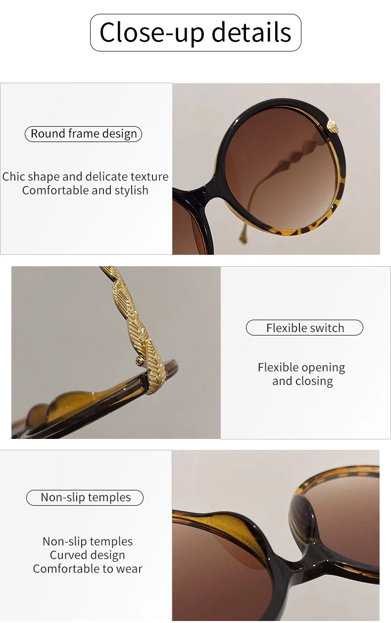 KAMMPT Runde Retro-Sonnenbrille für Damen, modisch, beliebt, Vintage-Rahmen, Herren, Luxus-Trend, Marke, Designer-Sonnenbrille, Schutzbrille – Detail 13