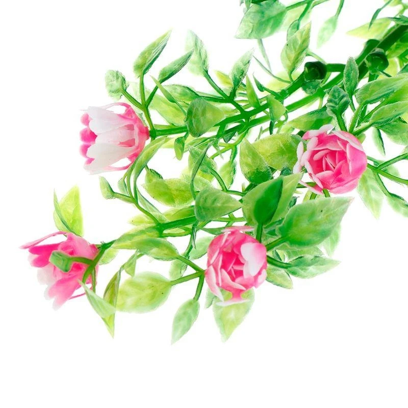 نبات مائي أخضر صناعي لحوض السمك، ديكور حوض السمك الصغير ذو جودة عالية #6