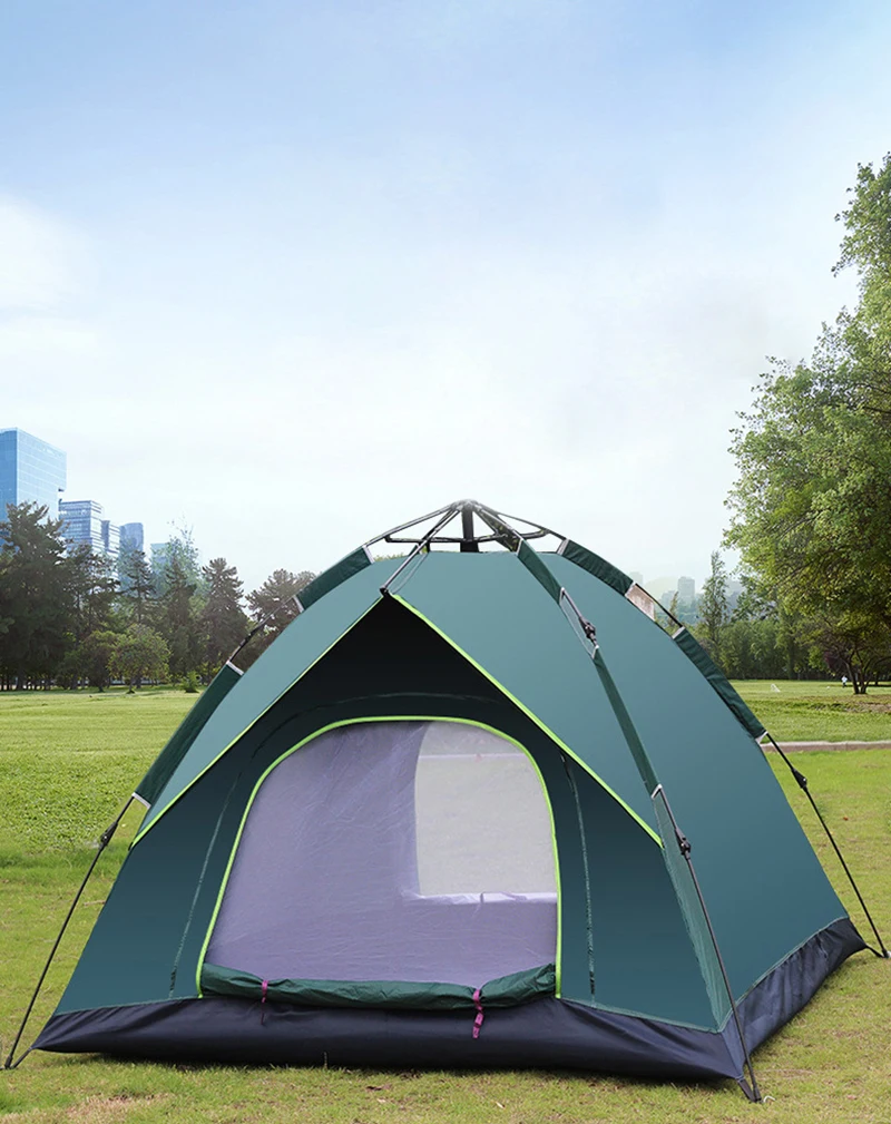 New Camping Tent Outdoor Tent 3-4 Person Automatic Double-Layer Tent Outdoor Quick Opening Portable Tent