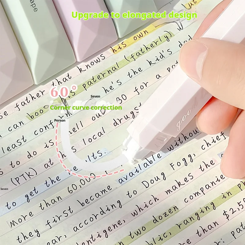 5 قطعة قلم شريط تصحيح صامت ناعم سعة كبيرة شريط مستمر للاستخدام المكتبي والمدرسة مستلزمات الطلاب تصميم لطيف