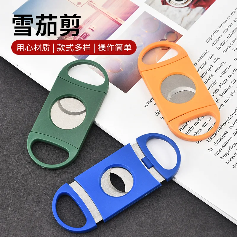 stainless steel cigar cutter Pocket Zigarren double blades smoking cutting accessories tool wholesale factory