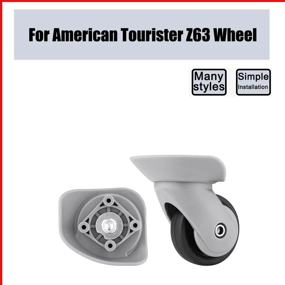 For American Tourister Z63 Trolley Case Wheel Pulley Sliding Casters Universal Luggage Wheel Silent Smooth Wear-resistant Grey