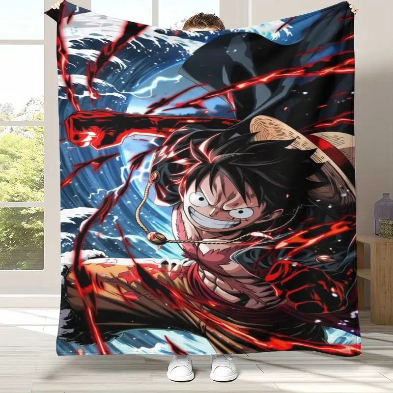 3D Anime Zoro One P-Piece Straw Hat Pirates Soft Flannel Throw Blanket,Cozy Warm Blanket for Bed,Sofa,Living Room,Picnic,Camping