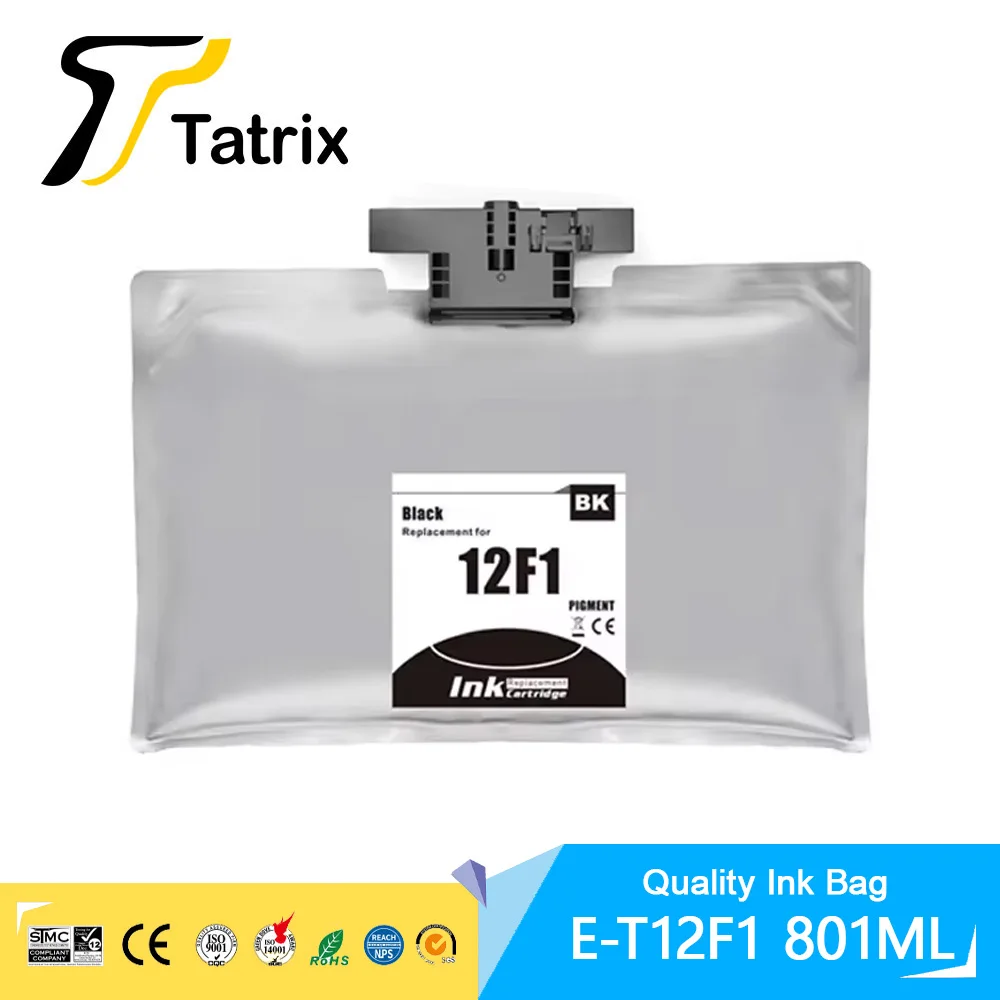 Tatrix T12D1 T12E1 T12F1 Premium Black Compatible Ink Bag Cartridge for Epson WorkForce Pro WF-M5399/WF-M5899 Printer