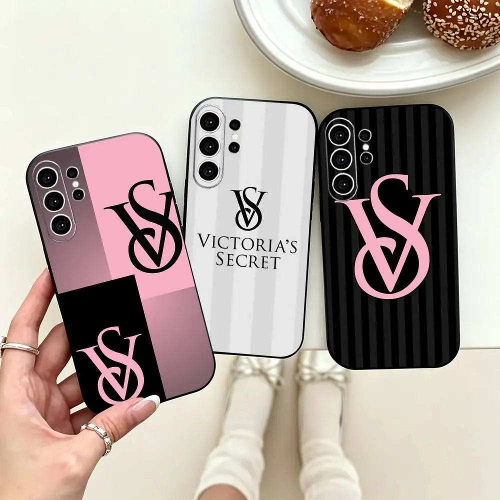 V-Victoria S-Secret Logo  Phone Case For Samsung S25,S24,S21,S22,S23,S30,Ultra,S20,Plus,Fe,Note,10,9,5G Black Cover