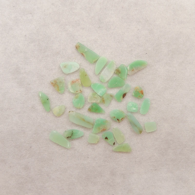 Natural Polished Chrysoprase Tumbled Stone Set - 30+ Pcs Mint-Green Gemstones for Artisanal Jewelry Making And Crystal Healing