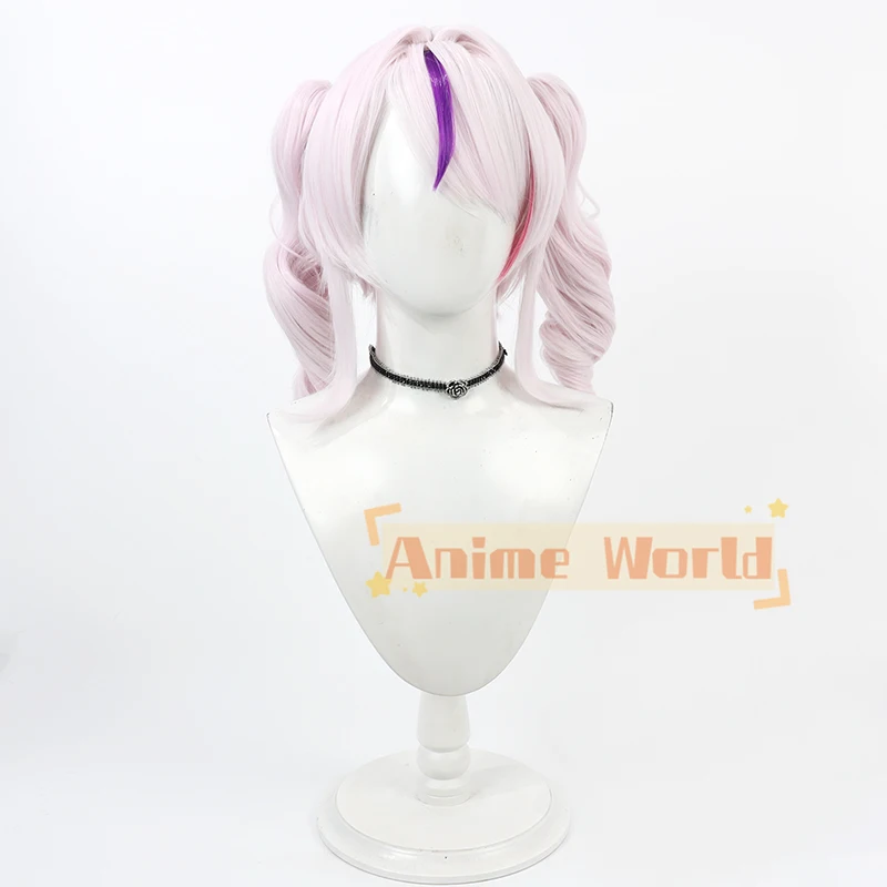 Vtuber NIJISANJI EN ILUNA Maria Marionette Cosplay Wig Pink Ponytail Heat Resistant Synthetic Hair Halloween Wigs + Wig Cap