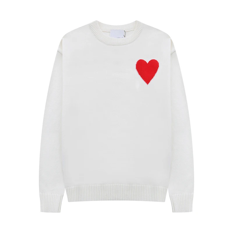 

Women's Heart-shaped Jacquard Knit Sweater O-neck Casual Pullover Long Sleeve Female Letter Tops Autumn street clothes