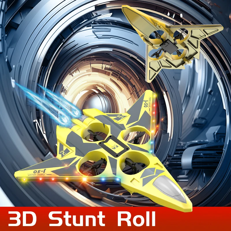 2.4g relógio controle sombra lutador jato 4 motores elétrico espuma planador avião com 3d dublê rolo rc aeronave brinquedo