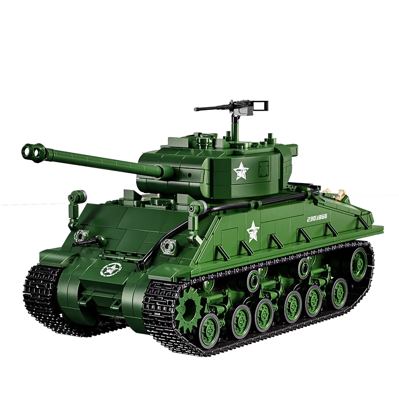

1682PCS WWII US M4 Sherman Medium Tank Building Blocks Military DIY Model Educational Toy Gift For Boys