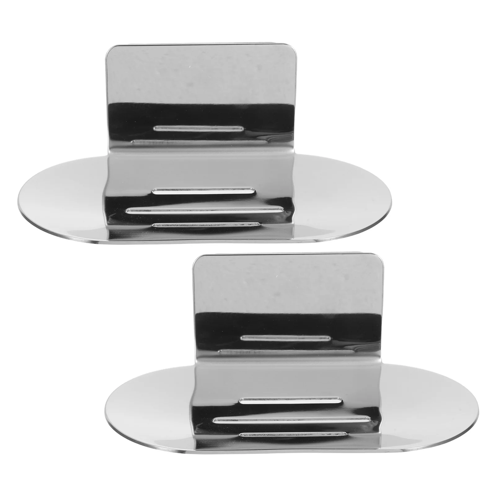 

2Pcs Stainless Steel Adhesive Soap Holder No Drilling Self Draining Soap Tray for Bathroom Shower Sink Bathtub Wall Mounted