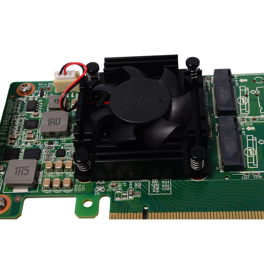 ADT-Link PCIe 3.0 X16 To 4 Port Quad 4X M.2 NVMe SSD Switch Adapter Expansion Card Support 2242, 2260,2280mm 128Gb/s