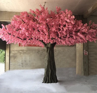 Custom Large White Fake Artificial Big Tree Cherry Blossom Tree Artificial Curve Cherry Blossom Tree