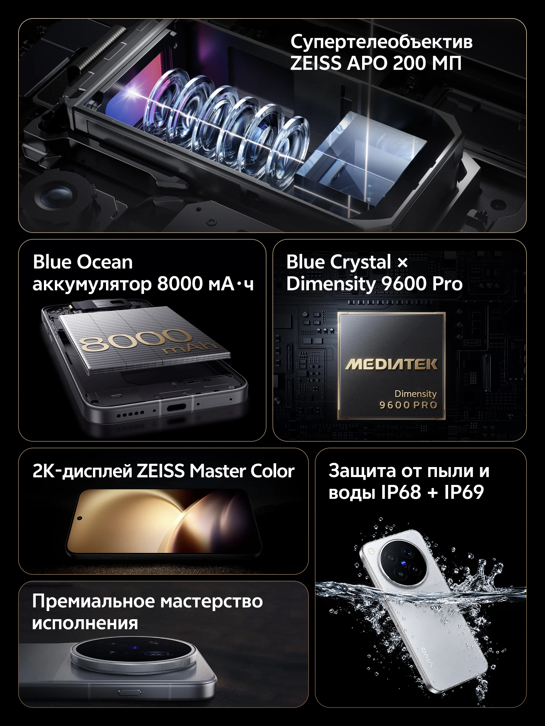 vivo X500 Pro Max Chinese Version 5G Smartphone 6.85'' 144Hz Display MediaTek Dimensity 9600 Pro 8000mAh Battery 90W Charge NFC