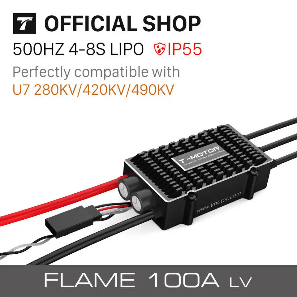 T-motor Speed Controller FLAME 100A LV 6S (500HZ NO BEC) Special Designed For Multirotors  D-rones