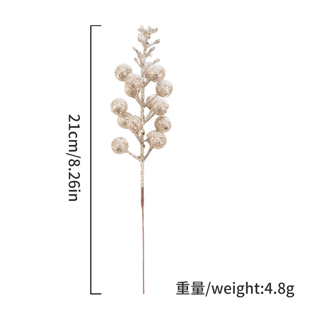 5/10 Stück 21 cm Schneewittchen Künstliche Beerenzweige Weihnachtsbaumdekoration für Weihnachtskranz Home Decor Geschenke 2026 Partyzubehör – Detail 13