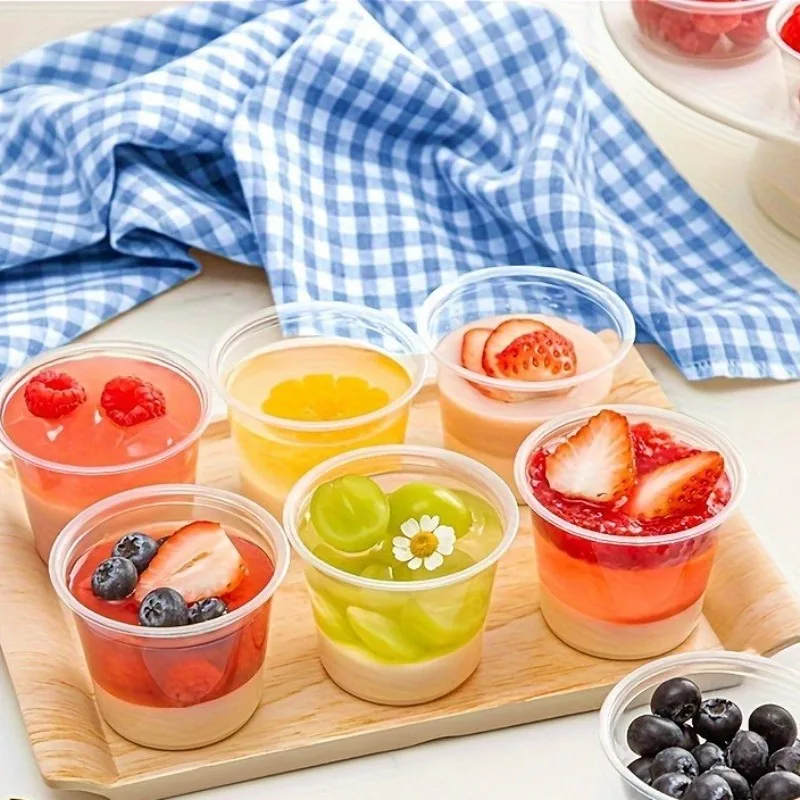 50PCS Disposable Plastic Dessert Cups with Dome Lids Transparent Dessert Bowls Ice Cream Fruit Cake Pudding Yogurt Snack Cups - view 6